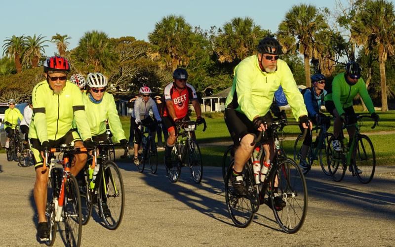 Contributed photo The 12th Annual Pedal Palacios Recommended Ride featured 80 riders participating Saturday, Oct. 30. The event also featured several rest stops, a hospitality booth, and a shrimp boil.