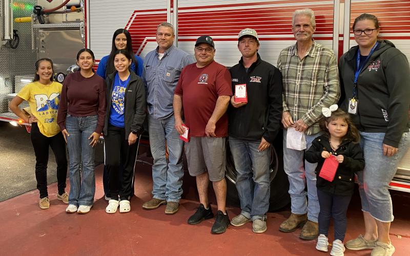 Students in the Bay City High School Arts A/V Technology  Community Service Outreach class provided the materials and assembled a Firefighter Survival kit and presented it the Bay City Volunteer Fire Deparment. The students wanted to recognize firefighters for “their selfless service to the community. Contributed photo