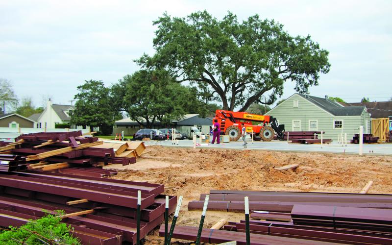 Sentinel photo/Mike Reddell Matagorda Veterinary Clinic at 2708 Fourth St. is building new clinic contained about 6,000 square feet. Projected for completion early next summer, the house where the clinic is now located will be moved to rural site.