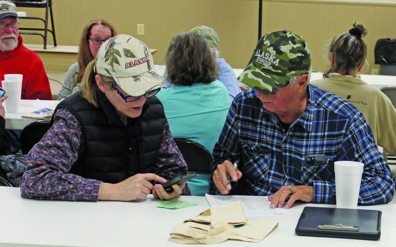 Sentinel photo/Jessica Shepard Birders work up their final species counts after a long day in the field, Monday, Dec. 20. Thirteen teams of birders cover a 15-mile diameter area for the 122nd Annual Audubon's Matagorda county Mad Island Marsh Christmas Bird Count.