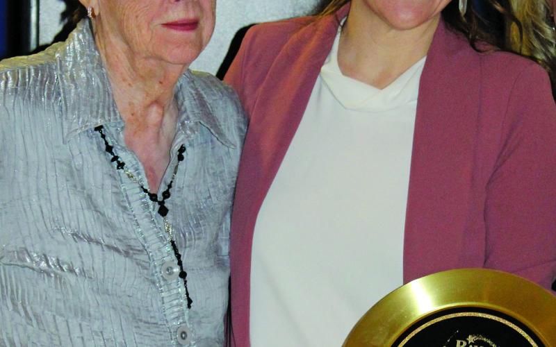 Sentinel photo/Jessica Shepard Patsy Anderson, above right with Sitka, received the chamber’s Woman of the Year honor.