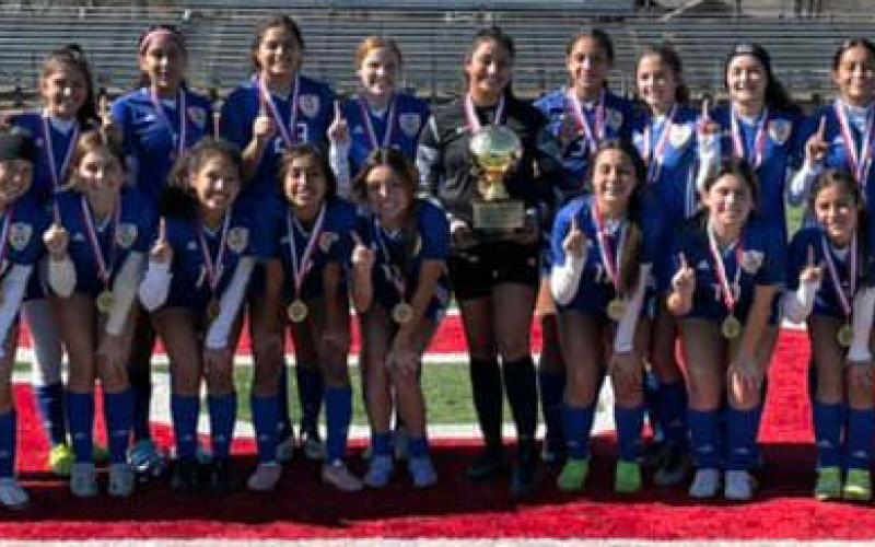 Contributed photo Ladycats take the win 4-0 over Lorena in the championship game of the Salado Eagle Classic Jan. 22. The Ladycats are 7-1-1 so far