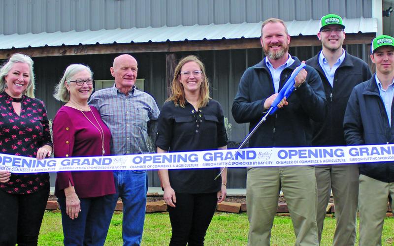 The Bay City Chamber of Commerce celebrated a ribbon-cutting ceremony with Bricker Pest Control Tuesday, Feb. 22. Bricker Pest Control celebrated almost 45 years of service and six years since moving to their new location at 875 Nichols Avenue in Bay City. Sentinel photo/Jessica Shepard