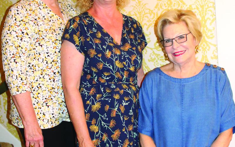 Tricia Lews, Veronica Dibbern, and Linda Allison were awarded first place in their respective class divisions as part of the Floral Luncheon Study Club's standard flower show, Thursday, April 21. Allison and Dibbern also tied for the "Popular Choice" award. Other winners not pictured include Myra Mayo and Kathy Shock. Sentinel photo/ Jessica Shepard