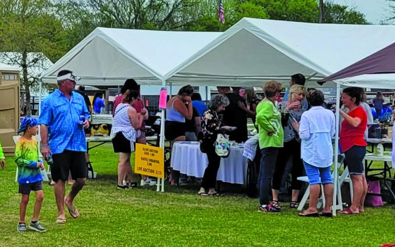Photo/Bill Orton The Sargent Area Lions Club got a good turnout for its 5th Annual Jubilee at Mike Leebron Memorial Park Saturday, April 2. The event featured Kids BBQ Cook-Off, live and silent auctions, the always popular Chicken Poop Bingo, petting zoo, plus pony and helicopter rides.