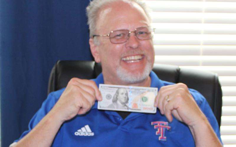 Sentinel photo/Jessica Shepard Tidehaven ISD Superintendent Dr. Andrew Seigrist won the 2021-22 Bay City Sentinel football picks title. Seigrist got 68% of his picks correct. Dr. Dane Simons came in second at 65%.