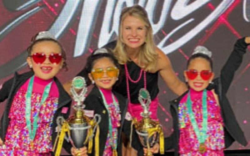 The Mini Jazzers are, from left, Natasha Ochoa, Izabella Castillo, Lily Morales, and Brashear.