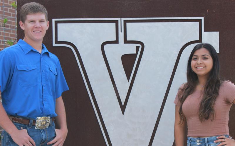Sentinel photo/Jessica Shepard Van Vleck High School's 2022 Mr. Van Vleck Chance Wilson and Miss Van Vleck Gisele Hernandez were chosen on May 11.