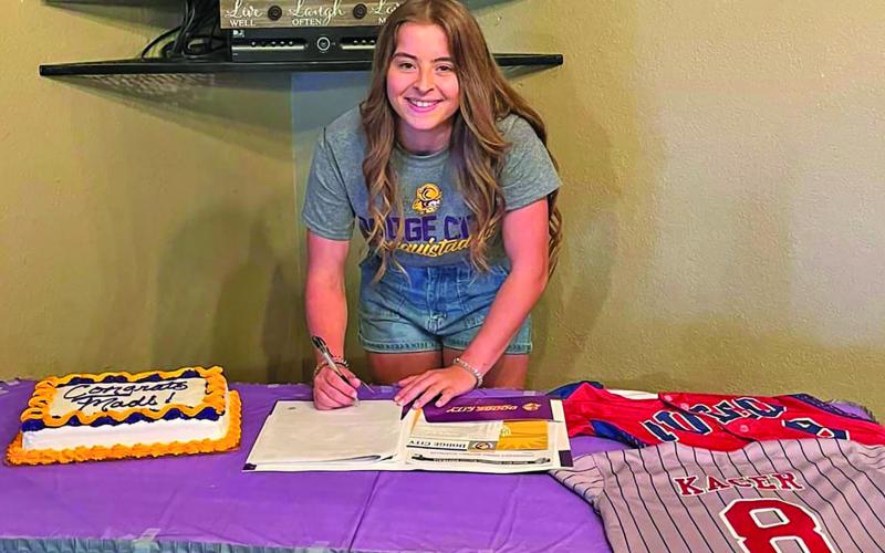 Tidehaven’s Madison Kacer has committed  to play softball for  Dodge City Community College in Kansas  Contributed photo