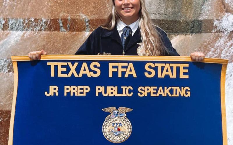 VVISD photo Van Vleck FFA member Nicole Ryman recently placed 5th overall in the State of Texas FFA Junior Prepared Speaking contest.