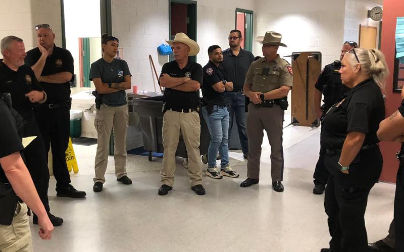 Bay City ISD Police Department hosted a campus walkthrough with law enforcement personnel from various agencies to become familiar with the layout and exterior doors should there be an emergency that requires their assistance. Officers were asked to assess the layouts and make suggestions for improving tactical response. Contributed photo