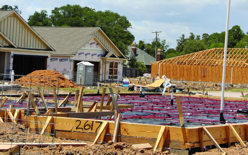 Sentinel photo/Mike Reddell Several houses are going up at the subdivision at the end of Marguerite Street.