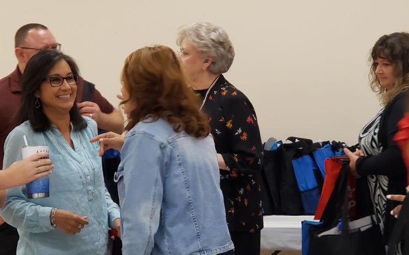 Sentinel photo/Jessica Shepard The Bay City Chamber of Commerce and Agriculture hosted its 36th Annual New Teacher Breakfast for over 80 educators on Aug. 5. Each new teacher present received a goody bag filled with sponsorship items from local businesses.