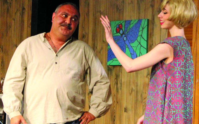 Sentinel photo/Jessica Shepard Community Actors of South Texas (CAST) "The Star-Spangled Girl" cast members Jeff Sabedra and Morgan Watson get into character during a dress rehearsal on Nov. 10. The play has its last run this weekend and tickets are available at cast.booktix.com.