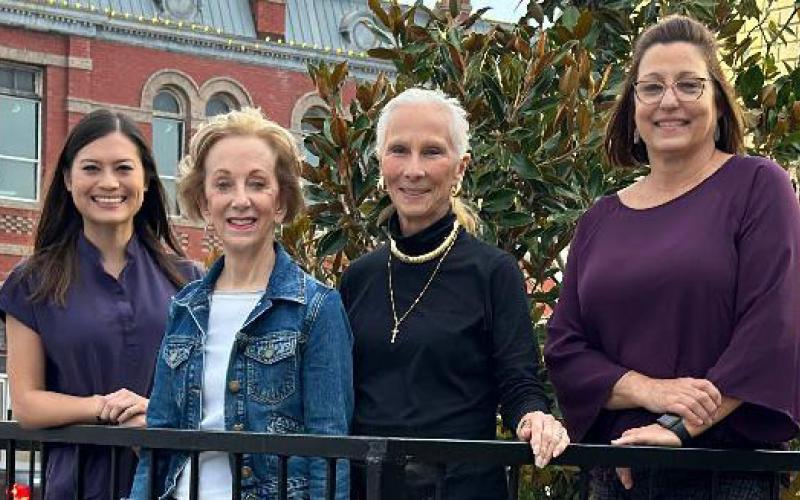 JSL photo Corporate Sponsors of the 2023 Charity Ball are pictured, from left: Dr. Christina Humphries, Humphries Dental; Janet Peden; Suzanne Green; Sheryl Vasek, Prosperity Bank.