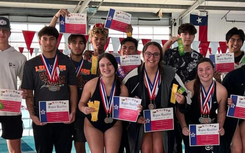 Contributed photo Van Vleck swim team advanced 13 swimmers to regionals and placed second in district as a team. The boys placed second overall, finishing the meet with a first-place relay finish. Van Vleck had four relays and six individuals advancing to regionals.