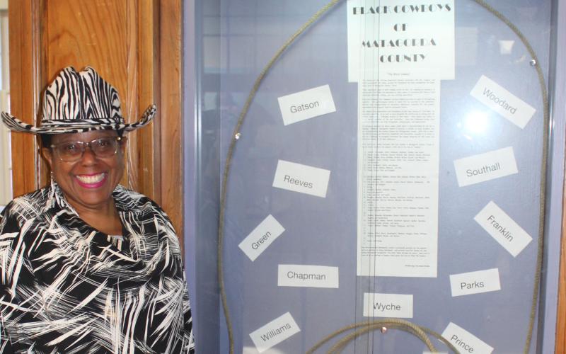 Sentinel Photo/Jessica Shepard Donnye Stone's annual Black History Month exhibit is up for viewing at the Matagorda County Museum. Titled "Black Cowboys of Matagorda County" it features overall historical facts and surnames of local cowboys from Matagorda County.
