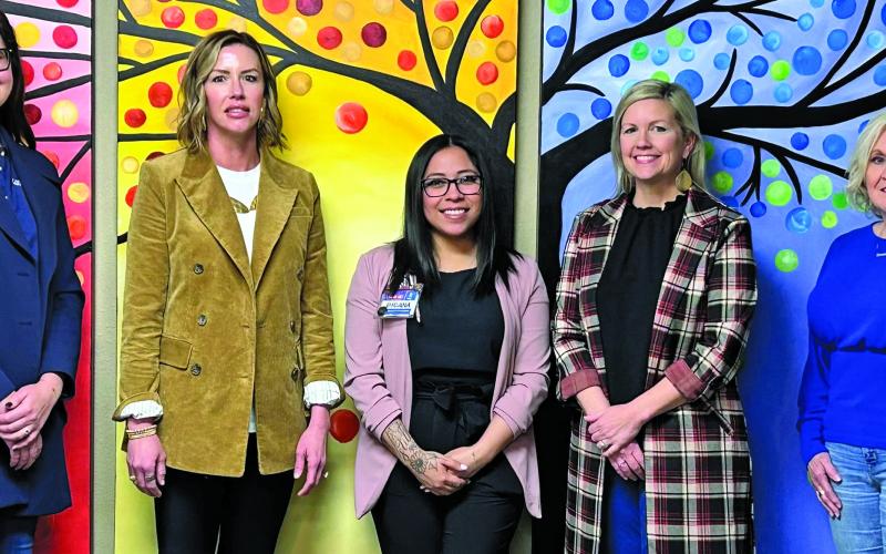 JSL photo Four Corporate Sponsors are pictured with one of JSL’s recipients, Women’s Pregnancy Center. Pictured, from left: Jessica Follett, Phillips 66; Savannah Cornelius, STP Nuclear Operating Company; Briana Chavez, HEB; Laura Wendtland, Director of WPC; Marcy Craft. Not pictured: Tami Bolton, Stone Turf Farms, LLC