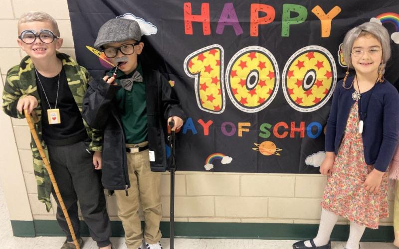 𝟭𝟬𝟬 days of school are complete, and Holy Cross Eagles are 100 days smarter! Some students were really looking a little older than when they started this school year!  Holy Cross photo