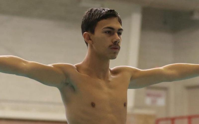 Lisa Moya photo Bay City Swim diver Ian Ramos came in 8th in 1 meter diving at the state meet