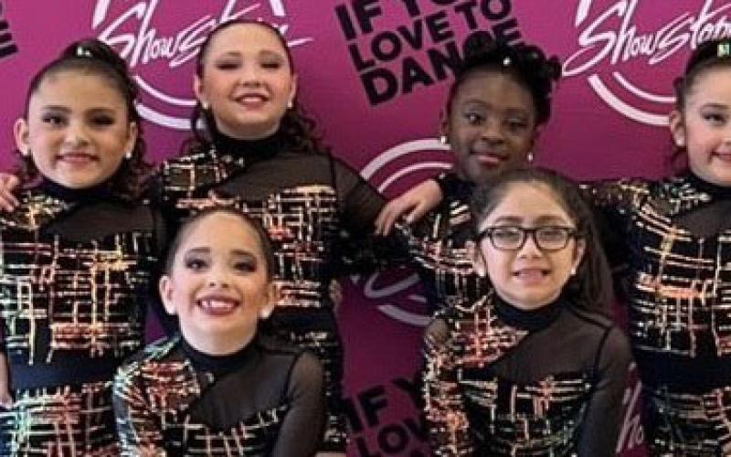 Lynn Bates photo Jazzettes: back row (L to R): Natasha Ochoa, Lilly Oltz, Petra Andrews, Kamryn Ramirez. Front Row (L to R): Lily Morales, Izabella Castillo