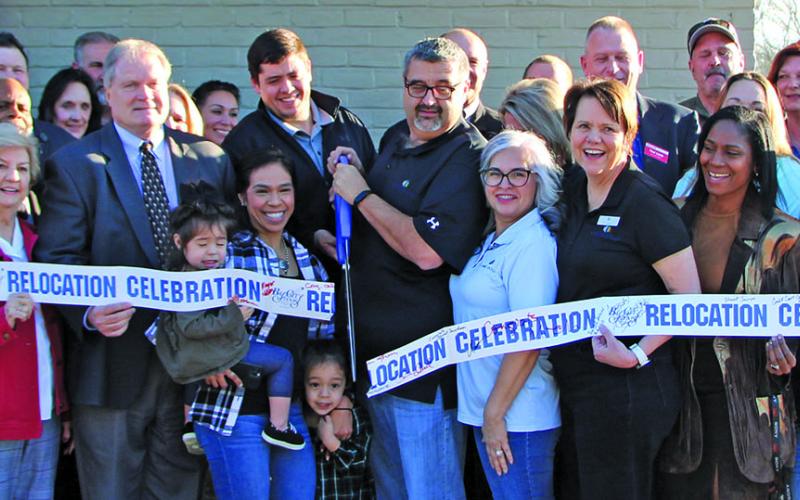 Sentinel photo/Mike Reddell The Lynn Group held a grand opening and ribbon cutting for its new corporate offices at 2200 Ave. A on Thursday, Jan. 26.
