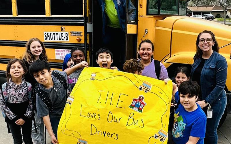 BCISD photo Tenie Holmes students and teachers celebrated National Bus Drivers Week last week.
