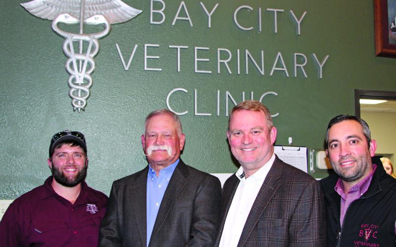 Sentinel Photo/Mike Reddell At the recent mixer were, from left: Dr. Brian Sherman, Dr. Ralph Cole, Dr. Randy Volkmer and Dr. Josh Shield