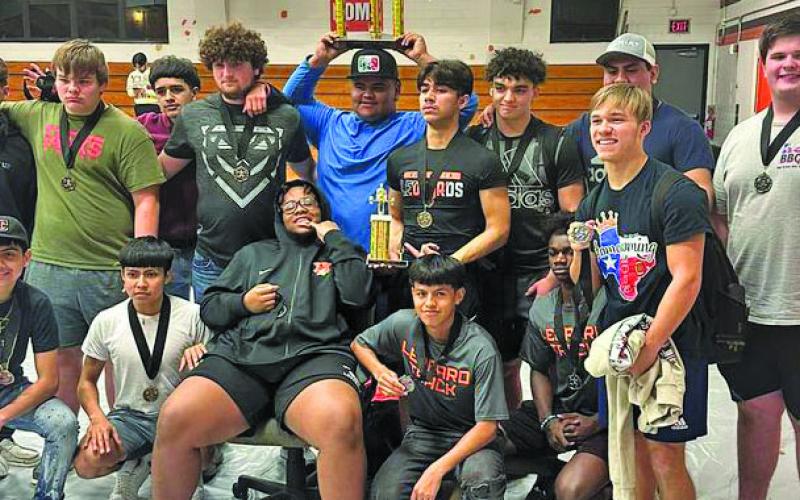 Van Vleck boys powerlifting team took first place in the Gulf Coast powerlifting meet recently in Van Vleck. Courtesy photo