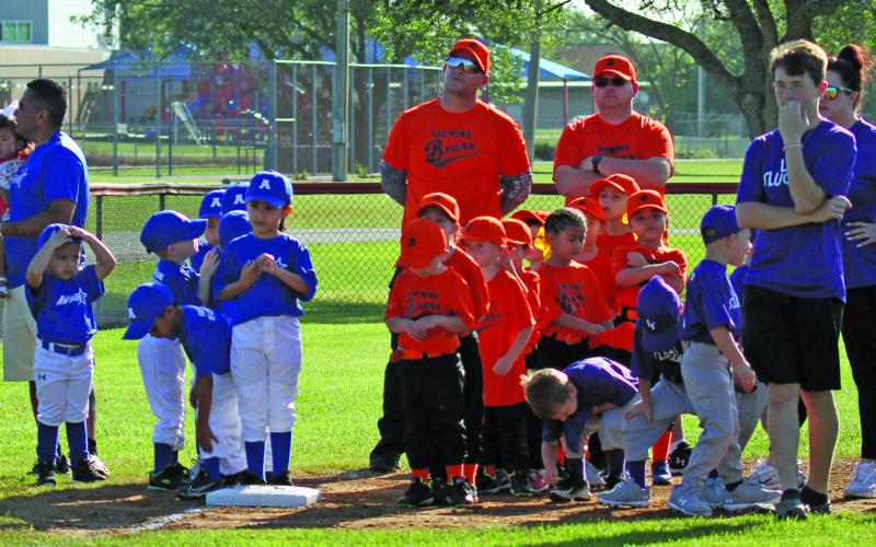 Anna Hernandez photo Tidehaven Little League players and teams opened their season with introductions and a cake auction Saturday, March 25.