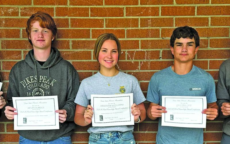 BCISD photo These Bay City High School Floral students completed and passed their Texas State Florists Association Level 1 Knowledge Based Industry Certification. Pictured are Cheyenne Hildreth, Kevin Harris, Meredith Williams, Gunner Lyle and Ashton Wallace.
