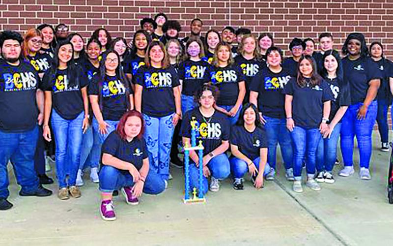 Contributed photo Bay City High School Choir recently earned a Superior Rating at the Shadow Creek Choral Featival. This photo was taken as the choir was headed to Kemah to celebrate.