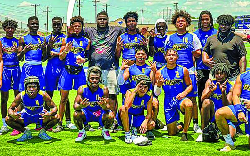 Courtesy photo The Bay City 7on7 team defeated Sweeny last week in the championship game 25-0 at the Ingleside State Qualifying Tournament. Bay City now advances to the state finals in College Station June 22-24.