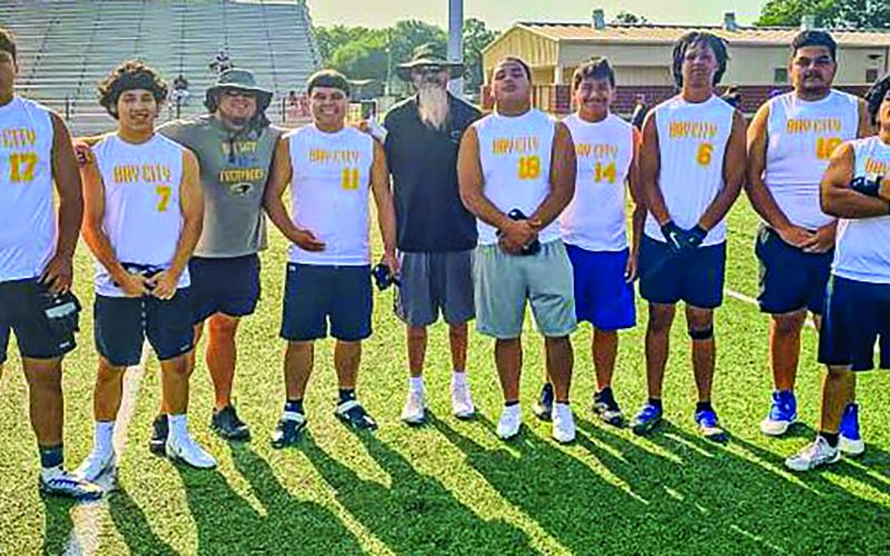 Contributed photo Bay City guys competed in the Lineman Challenge in West Columbia last week, finishing fourth overall and winning the Tug-Of-War.