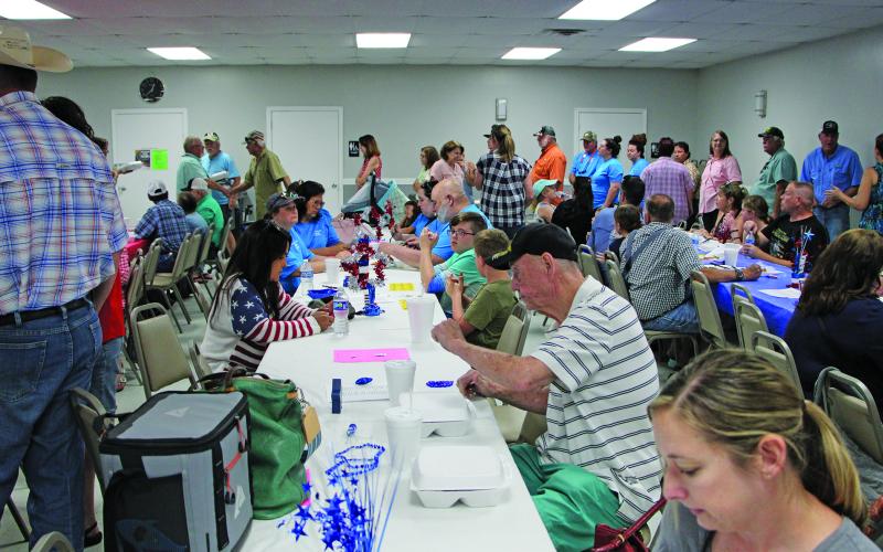 Sentinel Photo/Mike Reddell There was a packed Fireman’s Hall at Matagorda for the 75th anniversary of Matagorda VFD celebration Saturday, May 27.