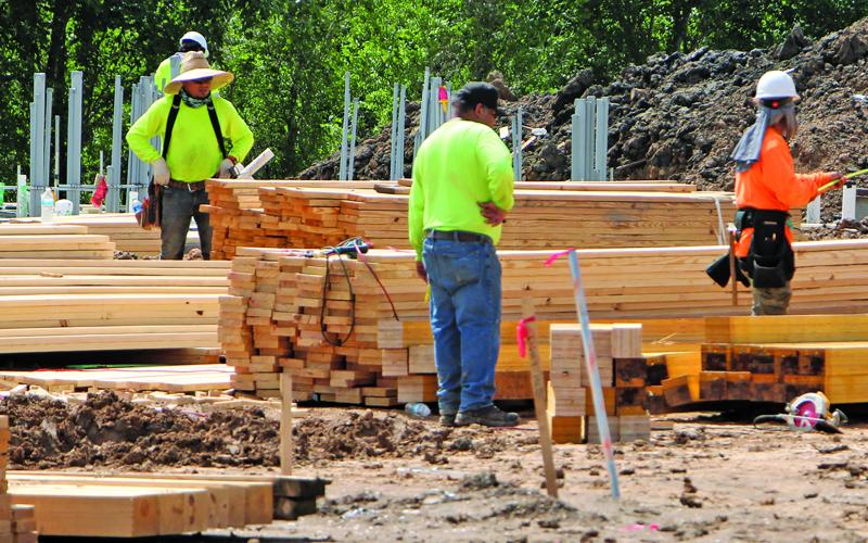 Construction on the new Chick-fil-A restaurant is well underway on Texas 35 east, next to the La Quinta hotel. Completion is projected around late October, said Jessica Russell, executive director of Bay City Community Development Corporation. Sentinel Photo/Mike Reddell