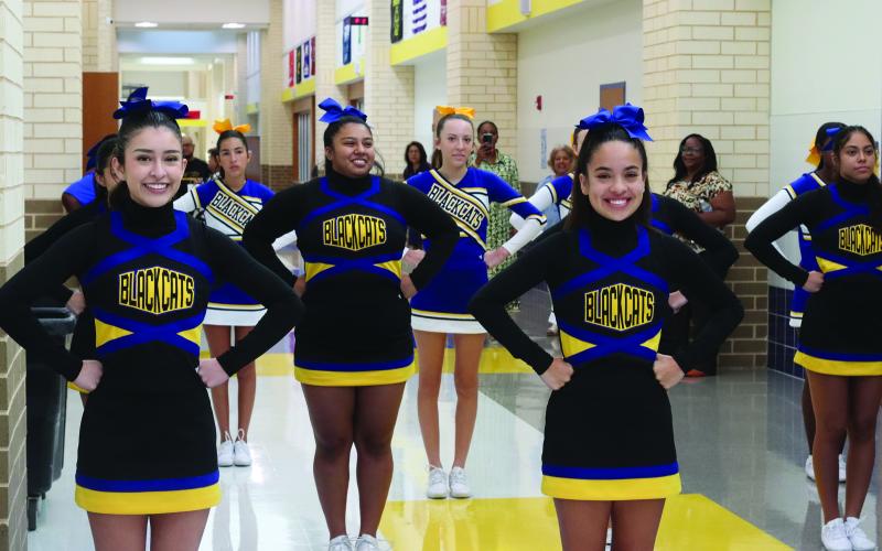 BCISD photo Monday was signing day at BCISD. BCHS Cheerleaders welcomed new members Monday morning!