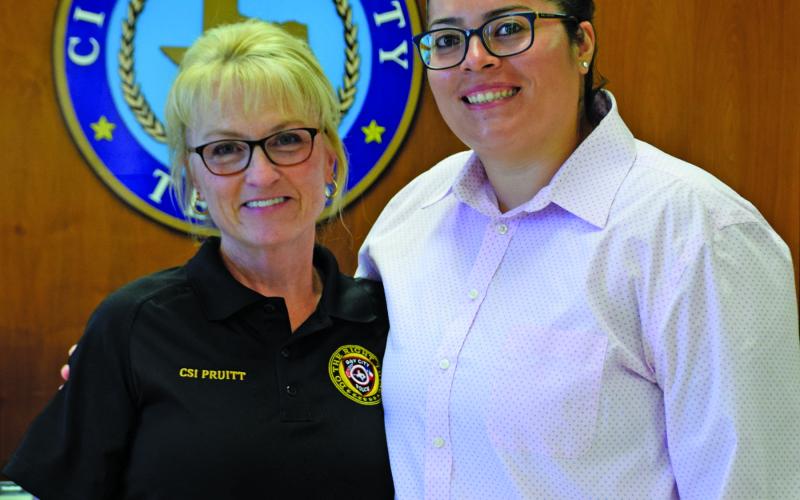 Crime Scene Investigator Donna Pruitt  with CID Sgt Minerva Pena