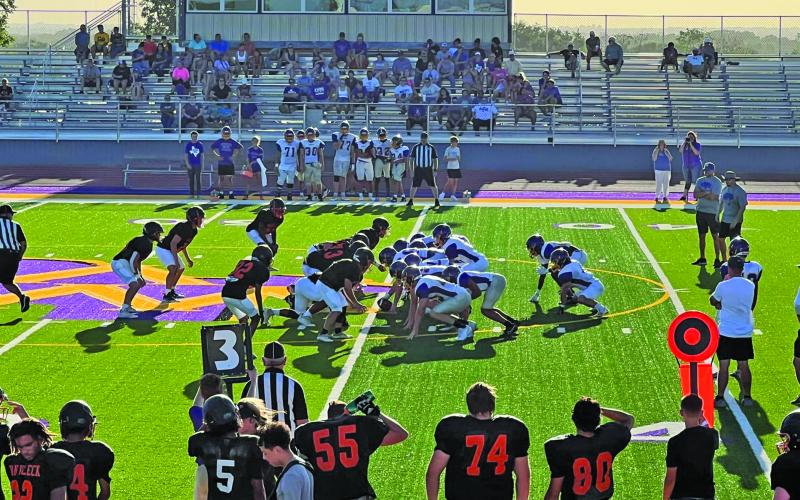 Van Vleck ISD photo Van Vleck scrimmage at Weimer last week.