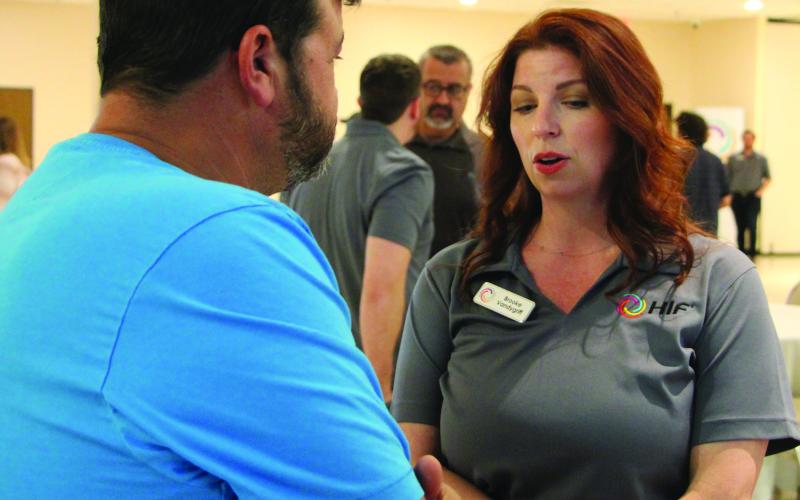 Sentinel Photo/Mike Reddell HIF’s Brooke Vandygriff answers a question from a luncheon attendee.