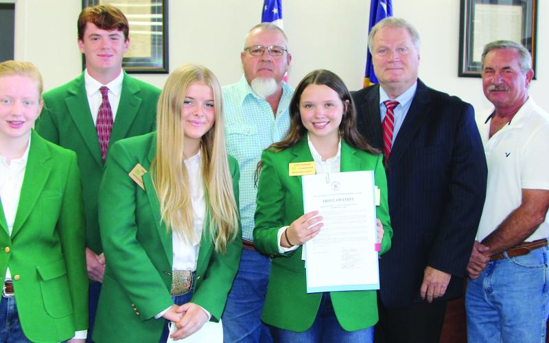 Sentinel Photo/Mike Reddell Commissioners Court approved a proclamation declaring Oct. 1-7 2023 as National 4-H Week in Matagorda County.