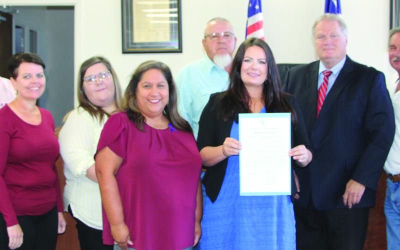 Sentinel Photo/Mike Reddell Commissioners Court approved a proclamation declaring October 2023 as Domestic Violence Awareness Month in Matagorda County.