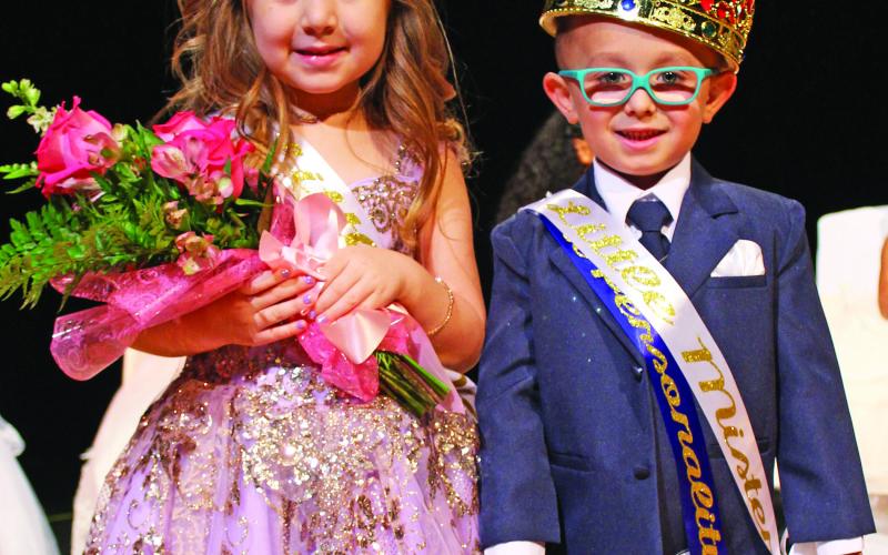 Sentinel photo/Jessica Shepard Crowned on Oct. 14, this year's Little Miss Rice Festival is Harper Garcia and Little Mister Rice Festival is Dawson Childers, both crowned last Saturday.
