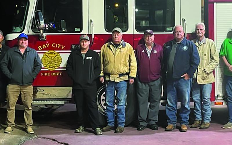 Courtesy photo John Miller, Medical Service Manager, visited the Bay City Volunteer Fire Department Nov. 28, to donate 1,000 feet of fire hose on behalf of Tenaris in thanks to all of the volunteer firefighters who keep the community safe.