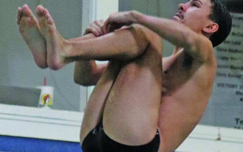 Contributed photo Ian Ramos in diving competition. Ramos was District 12-4A Diver of the Year.