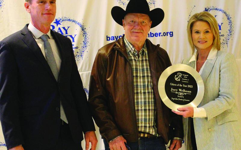 Sargent Person of the Year Joey Welboan (center) with Matt Gullett and Danyel Biggerstaff.