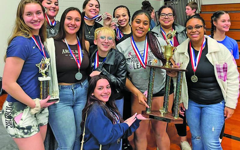 Contributed photo VV Lady Leps take the team title in the first Gulf Coast Powerlifting meet last week.