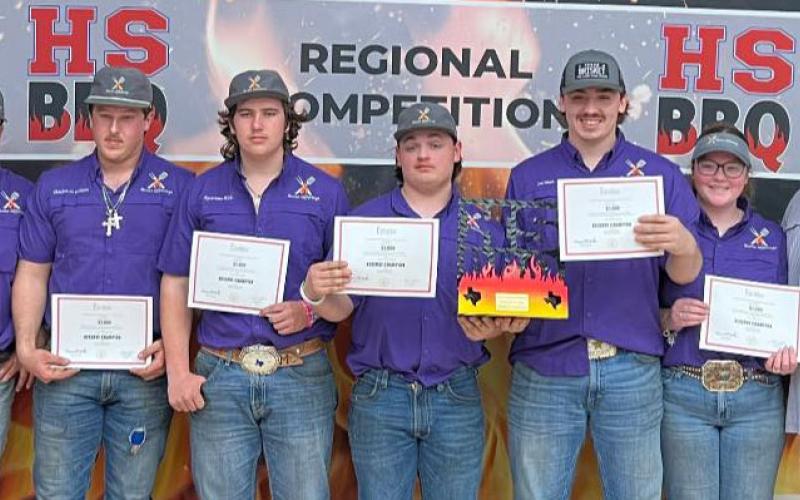 Contributed Photo  Van Vleck hosted the Texas High School BBQ Regional Tournament last Saturday, Jan. 27 were Van Vleck’s team, Burnt Offerings’ won Reserve Champions, which qualifies them for state competition.  The team won 1st in chicken, 2nd in dessert, 2nd in beans. 5th in brisket and 8th in ribs.