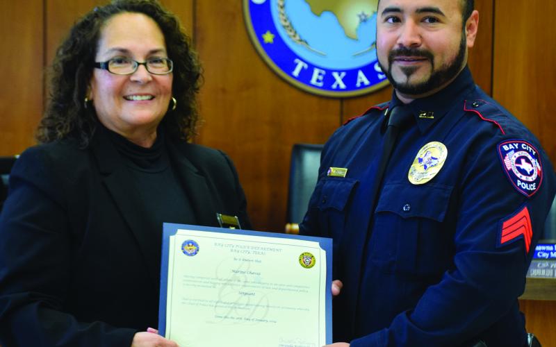 Chief Christella Rodriguez with Sgt. Marino Chavez