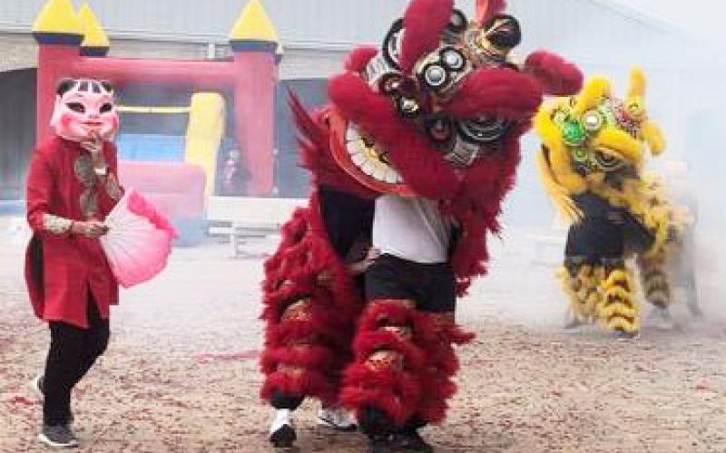 Philip Hester photo Palacios residents celebrated the Lunar New Year with a variety of traditional fanfare on Saturday, Feb. 10. The dragon and lion dancers above symbolically drove away bad luck from the previous year and ushered in goodwill for 2024.